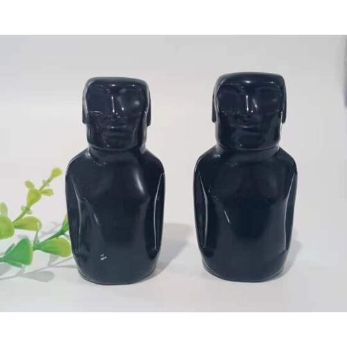 Wholesale Natural Crystal High Quality Best Selling Black Obsidian Lovely Little Man For Decoration and Gift HXE