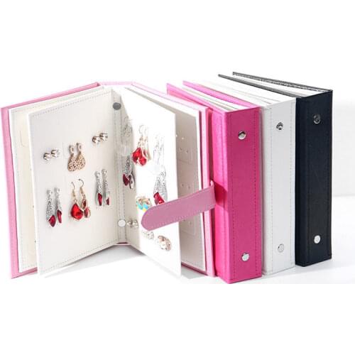 Jewelry Organizer Earring Storage Box Jewelry Storage Earring Rack Book Design Portable Travel Jewelry Display Storage Bag
