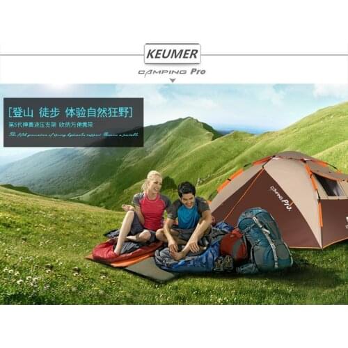 Outdoor tent camping automatic 3-4 people camping double-layer rainproof sunscreen and UV protection