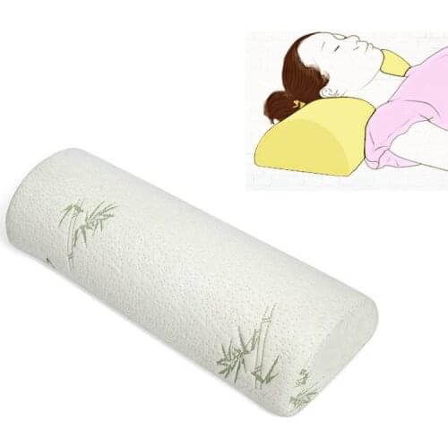 Half Moon Bolster Wedge Sleeping Pillow leg cushion Memory Foam Core Removable Cover Bamboo Relieve Neck Knee Ankle Pain
