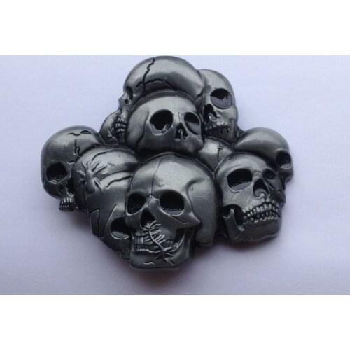 Skull belt buckle with pewter finish JF-BY26 suitable for 4cm wideth belt with continous stock free shipping