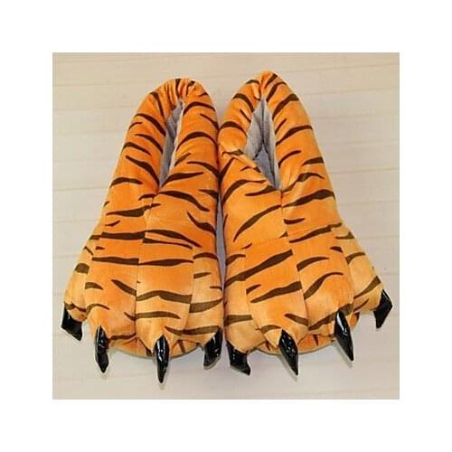 Cute Tigger Orange Cotton Animal Slippers Paw (Kid:21cm,Femal:26cm,Male:31cm)