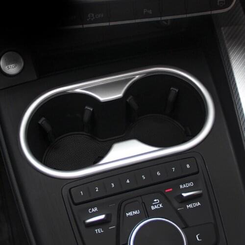 Car Styling Aluminum trim cover decoration cup holder decorative frame For Audi A4L 2017 Car accessories