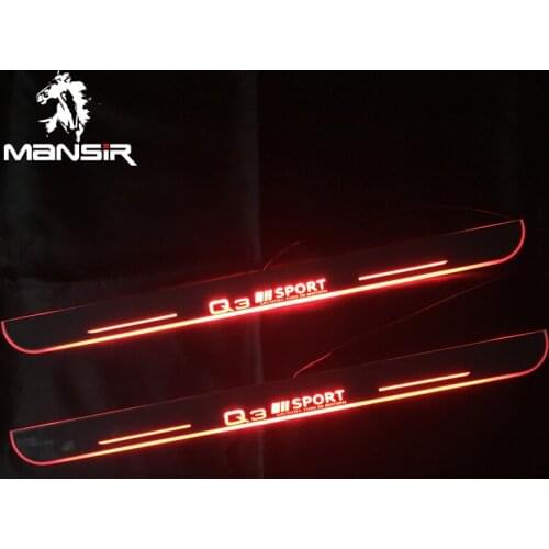 LED Pedal Door Sill Welcome Light For Audi Q3 8U 2011 2012 - 2019 Moving Pedal Board Lamps Car Scuff Plate Lights