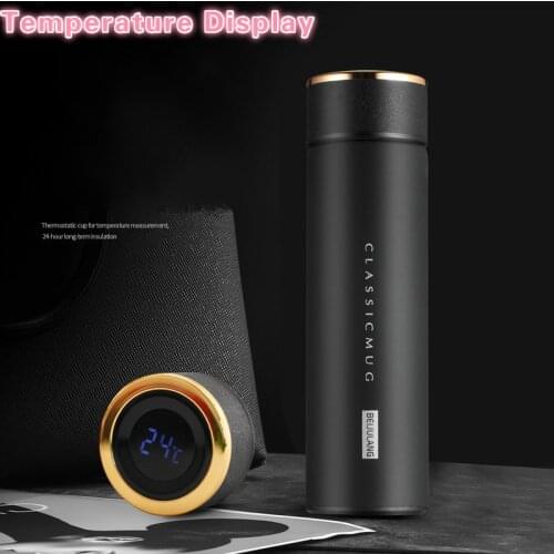 500ML Thermos Vacuum Flasks Temperature Display 304Stainless Steel My Hot Water Bottle Travel Coffee Mug Tea Milk Mug Thermo cup