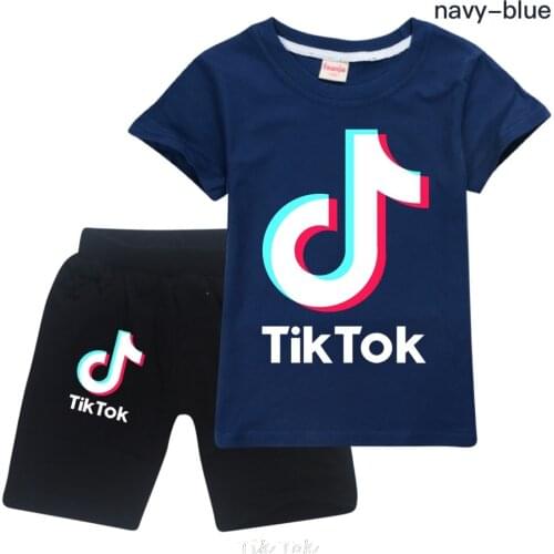 Tik Tok Boys Summer Clothing Set Baby Girl Clothes Kid Cotton T-shirt+pants 2 Pieces Suit For Children Toddler Cartoon Suits