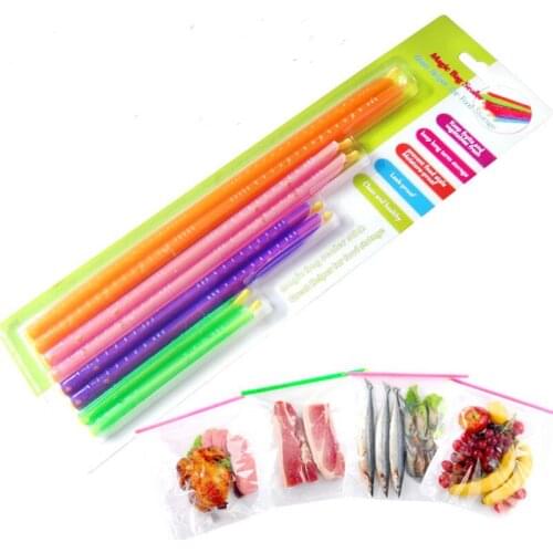 Magic Seal Bag Sealer Sticks Keeps Food Fresh Plastic Bag Sealer Clips Storage Food 8pcs/set LX7718