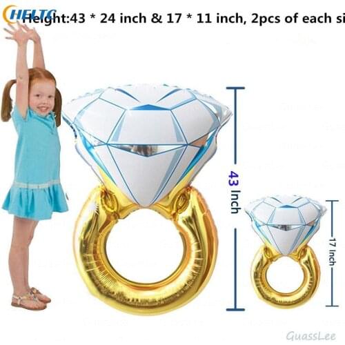 Lover Wedding Marriage Balloon Diamond Balloon Bride Ring Engagement Foil Valentines Day Wedding Anniversary Engagement Balloon