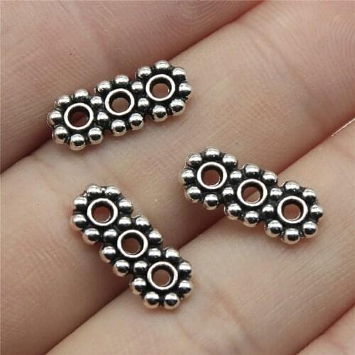 WYSIWYG 10pcs 15x6mm Spacer Beads For Jewelry Making Bracelet DIY Three Holes Spacer Beads Charm Spacer Beads