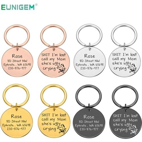 Funny Pet Dog Cat ID Tags Key Chain Gifts for Dog Lovers Pet Collar Tags for Dog Owner Engraved Dog Cat Tag New Puppy Tag Gifts