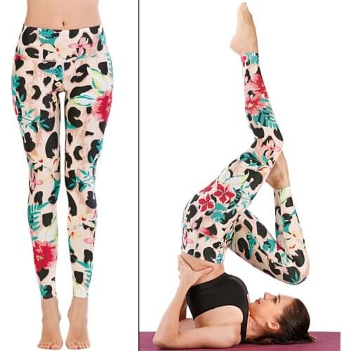 Women Floral Printed Swim Surf Leggings Sports Gym Yoga Capri Workout High Waist Running Pants Causual Fitness Tights Dry Fit