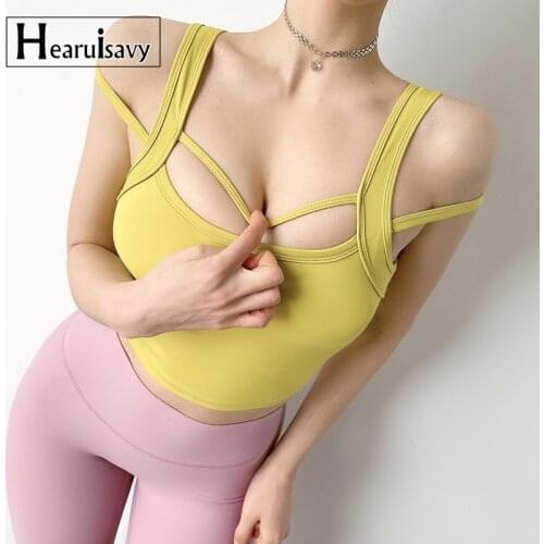 Women Gym Workout Underwear Push Up High Impact Support Sports Bra Casual Crop Top Sexy Vest Halter Fitness Tank Tops