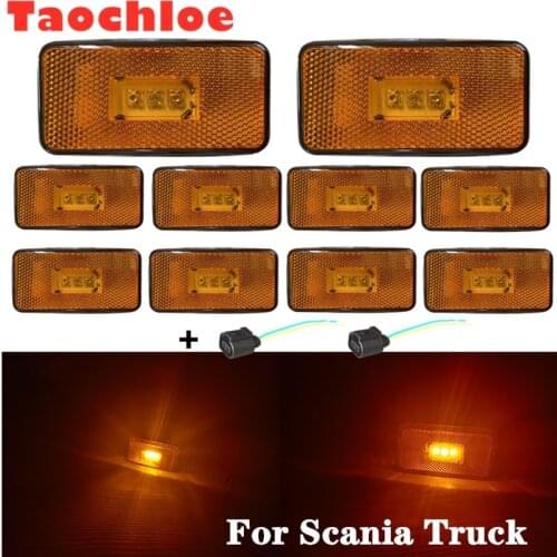 1X 24v Amber Led side marker for Scania 6 series heavy duty Truck lamps oem 1737413 154815 1446359 for scania lite SC