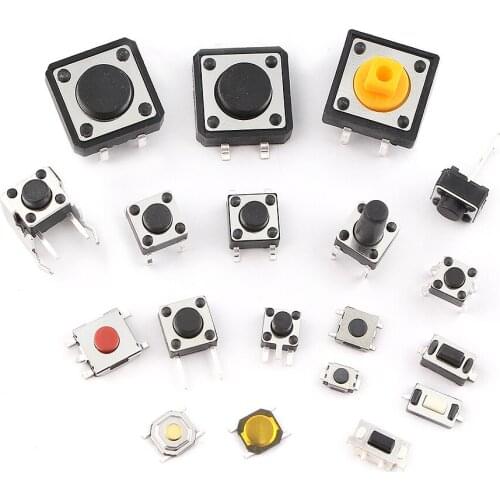 125pcs/lot touch switch/Mini Micro Switches/push button switch 25 Types Assorted kit 2*4/3*6/4*4/6*6/12*12 for DIY Tool Package