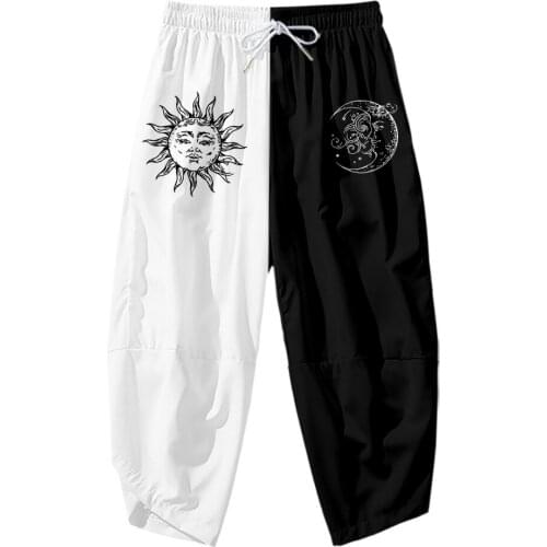 2021 3D Anime Japanese Casual Pants Harajuku Streetwear Sun moon Elastic Waist Harem Hip Hop Joggers Pants