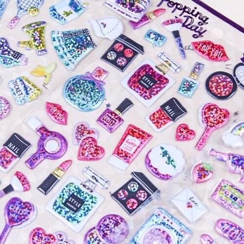 3D Puffy Bubble Stickers Cartoon Waterpoof DIY Baby Laser Stickers Toys for Children Kids Boy Girls Birthday Party Gifts