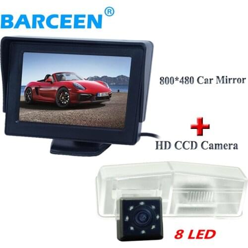 4.3" lcd screen car rear monitor with car rearview camera bring shock-proof function and 8 led wire fit for Toyota RAV4