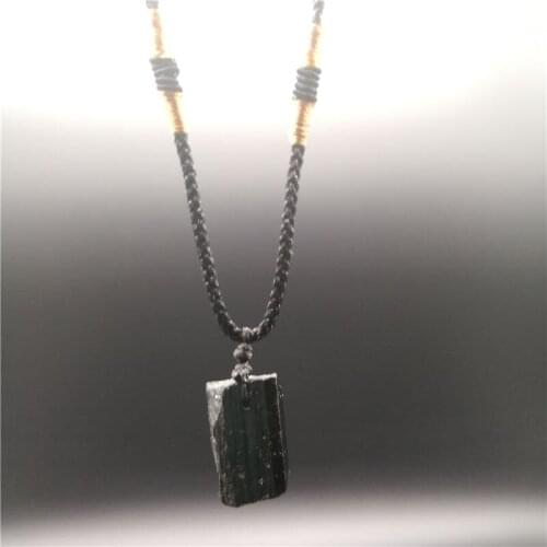 50pc/lot Irregular Shape Stone Pendulum Natural Black Tourmaline Pendant Fashion Jewelry
