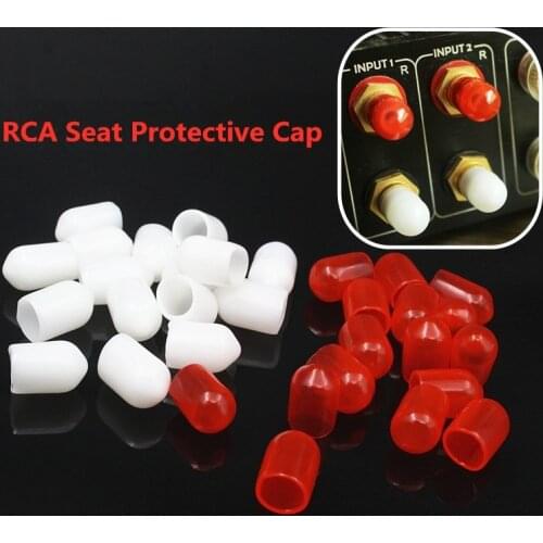 50Pcs Audio RCA Seat Dust Cap Anti-oxidation Rubber Sleeve Socket Audio Cable Plug Protective Cover