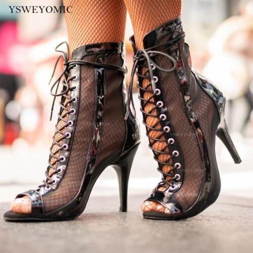2021 Black Dance Boot PU Leather Latin Dance Boots Salsa Tango Soft ISalsa Bachata Women Dance Party Latin Dance Shoes