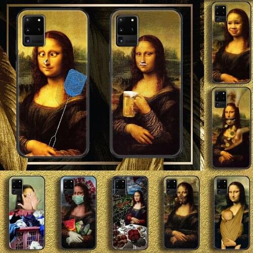Mona Lisa Artist Painting Phone case For Samsung Galaxy Note 4 8 9 10 20 S8 S9 S10 S10E S20 Plus UITRA Ultra black pretty bumper