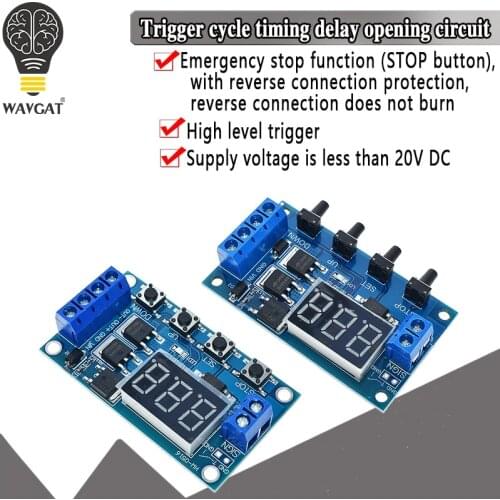 DC 12V 24V Dual MOS LED Digital Time Delay Relay Trigger Cycle Timer Delay Switch Circuit Board Timing Control Module DIY