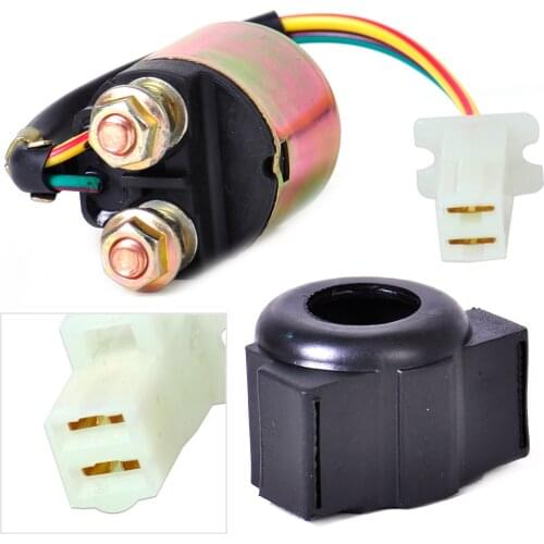 DWCX Motorbike 2-Wire Plug Connection Starter Relay Solenoid for Yamaha XV750 Virago SR185 YFM350 Honda ATV 300 Fourtrax Suzuki