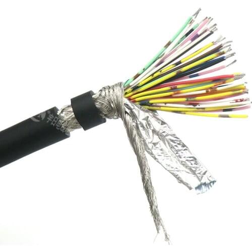Flexible IO Control Cable 40 core 0.08mm² 28AWG Shielded Wire with Tinned Pure Oxygen Free Copper 1m