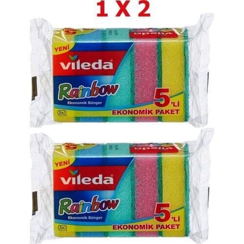Vileda 2 Packs, 5 Economical Washing Sponges, Kitchen Cleaning Sponge