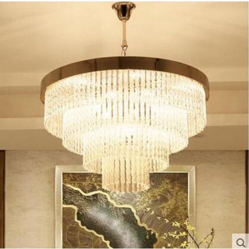 Living room crystal chandelier modern minimalist fashion restaurant round crystal lamp designer new art chandelier led lamps