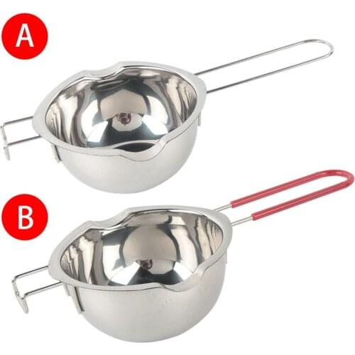Stainless Steel Chocolate Pot Double Pan Milk Bowl Butter Candy Insulation Pastry Baking Tools Small Large Size 400ml/600ml
