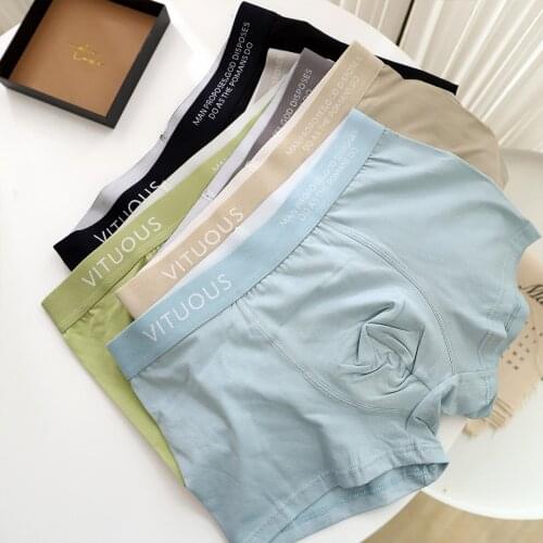 Fashion pure cotton boxers men Underwear adult plus size casual male underwear boxers men NS0152