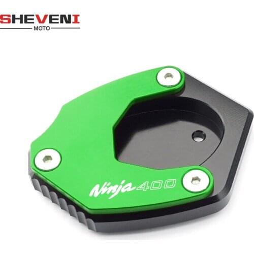 Motorcycle CNC Aluminum Foot Kickstand Extension Pad Plate Side Stand Enlarger for kawasaki ninja 400 2018 2019 Z400 with logo