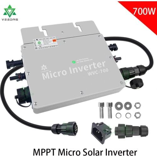 MPPT Microinverter Grid Tie Inverter 700W Pure Sine Wave Solar Micro Convertor Regulator Inversor 24/36V DC 110/220V AC Inverter