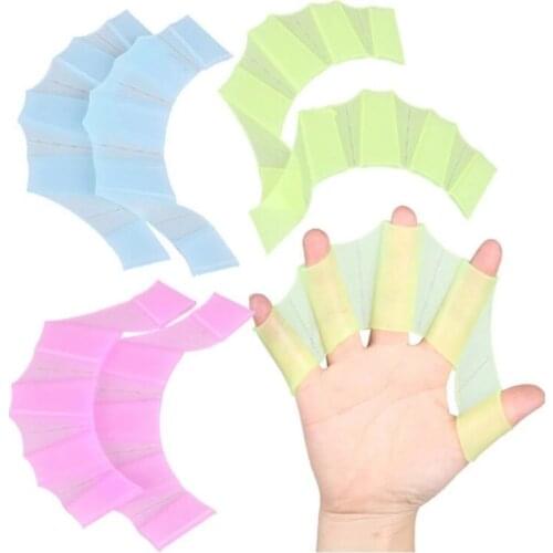 NEW Finger Webbed Gloves Hand Web Flippers Training Silicone Swim Gear Webbed Gloves Diving Gloves Universal Swimming Tools