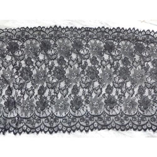 New Eyelash Chantilly Lace Fabric in Black / White For Bridal Gowns, Mantilla Veils, Garments