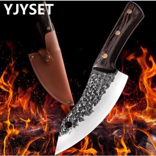 Slaughter Cutting Boning Knife Shaving Forging Slaughtering Fish Knife Stainless Steel Pork Stall Meat Cutting Knife Sheath Case