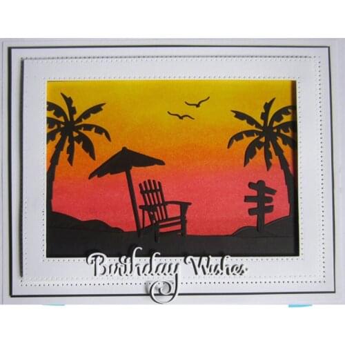 Beach Coconut Tree Hammock Set Metal Cutting Dies Stencil for DIY Scrapbooking Paper Cards Making Decorative Crafts New 2018 Die