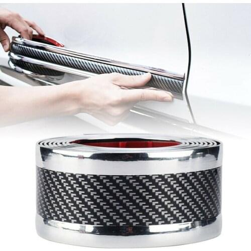 5*250CM Carbon Fiber Molded Rubber Rubber Strip For Pedal Car Door Trim Bumper DIY Door Sill Car Edge Protector Style