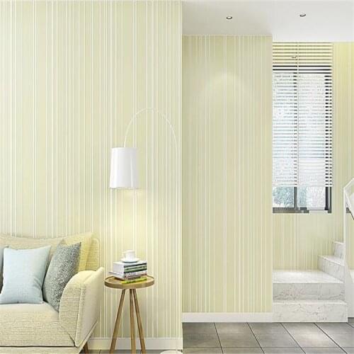 Beibehang Striped wallpaper living room modern 3d solid color green wallpaper study bedroom TV background walls 3d wallpaper