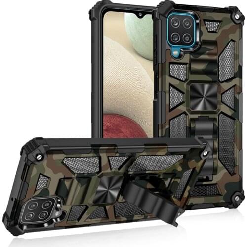 For Samsung Galaxy M32 Case Camouflage Armor Shockproof Magnetic Stand Back Cover for Samsung M32 SM-M325F M 32 M325 Case