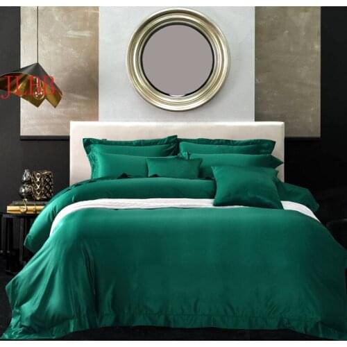 Luxury Silk bedding set Taffeta - Artifical silk 4pcs/set wedding set home textile wedding bedclothes queen king size bed linens