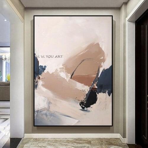 Hand-Painted Modern Minimalist European And American Art Abstract Tree Oil Paintings Porch Living Room Decoration Wall Pictures