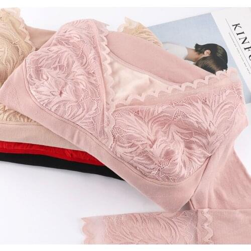 Sexy slim V collar lace velvet thick warm underwear lady beautiful lace shirt cuff shirt thermal long johns inner wear women