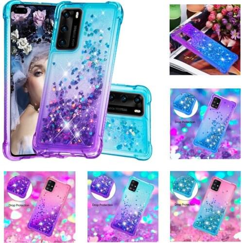 M51 Gradient Glitter Dynamic Liquid Quicksand Phone Cases For Samsung Galaxy M31 M 51 m 31 Silicone Protective Back Cover Coque