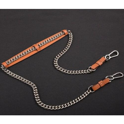 105cm Bag Metal Chain Replacement Real leather Bag Straps for DIY Handbag Handles Shoulder Straps Accessories bag Handles STP263