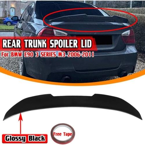 Black/Carbon Fiber Look PSM Style Car Rear Trunk Boot Lip Spoiler Wing Lip Rear Wing Spoiler For BMW E90 3 SERIES M3 2006-2011