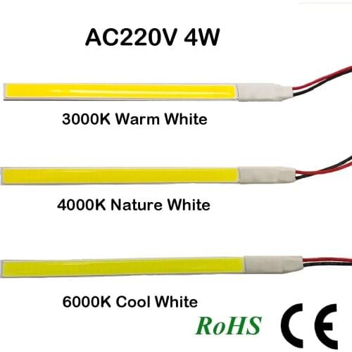 AC220V LED Lamp 4W Energy Saving Strip Flip COB Diode Light Waterproof Can Use Refrigerator 500lm