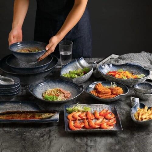Breakfast Salad Plate Dinner Dish Set Flora Pattern Steak Plates Rice Bowl Home Hotel Ceramic Food Dishe Tray Pasta Restaurant