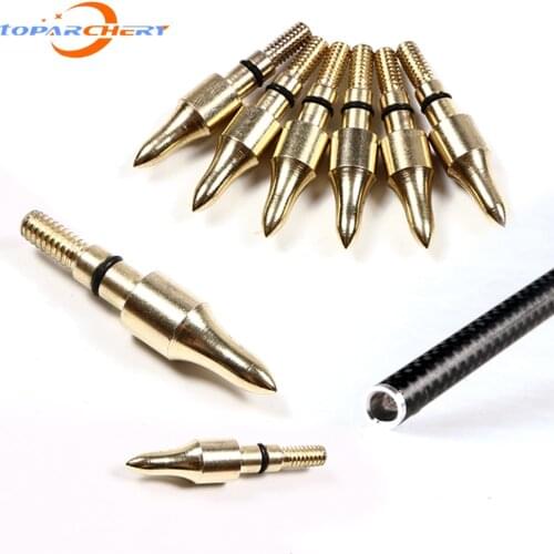 Toparchery 100 Grain Steel Archery Broadheads Field Points Screw-In Arrowheads 5/16'' Replacement Target Practice Arrow Tips